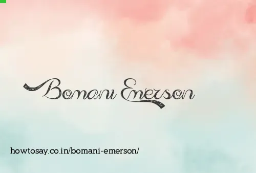 Bomani Emerson