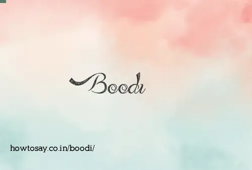 Boodi