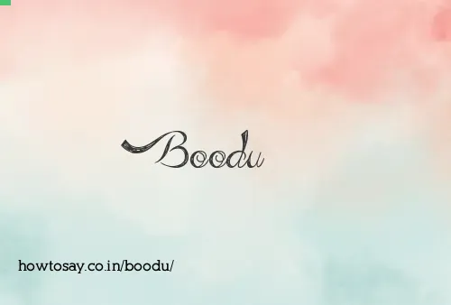 Boodu