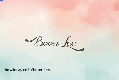 Boon Lee
