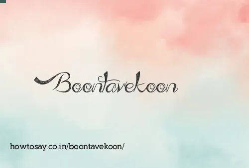 Boontavekoon