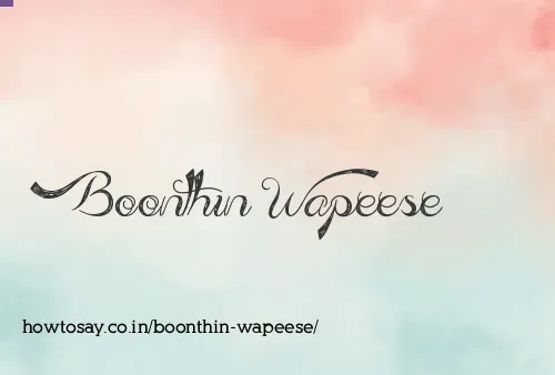 Boonthin Wapeese