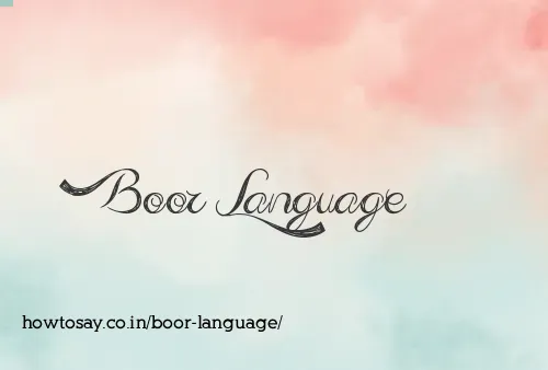 Boor Language