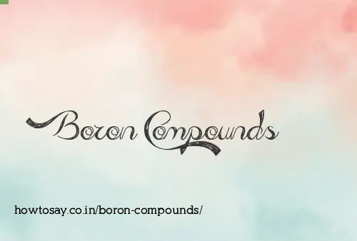 Boron Compounds