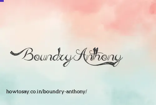 Boundry Anthony