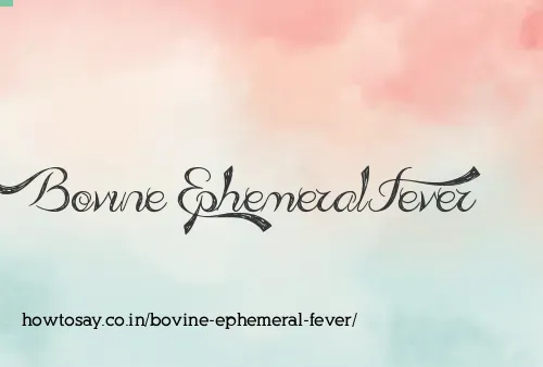 Bovine Ephemeral Fever