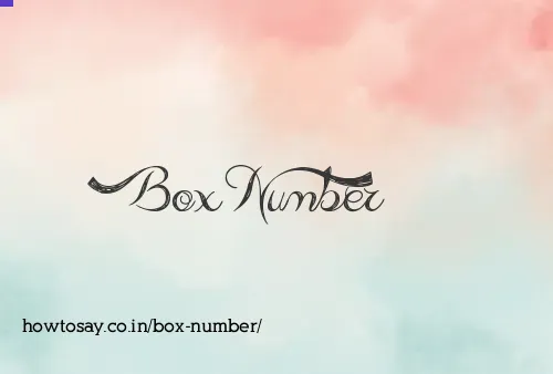 Box Number