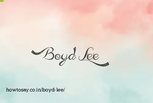 Boyd Lee