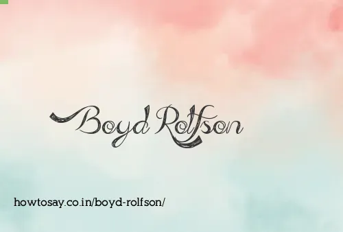 Boyd Rolfson