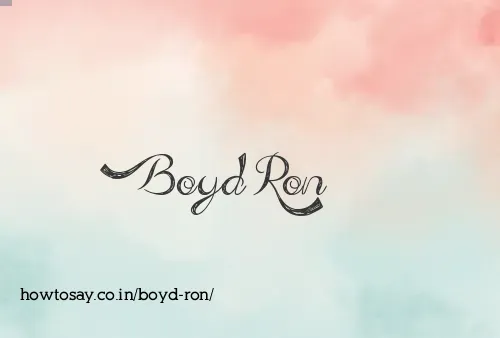 Boyd Ron