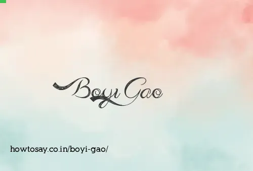 Boyi Gao