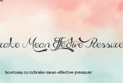 Brake Mean Effective Pressure