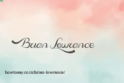 Brian Lowrance