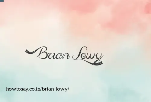 Brian Lowy
