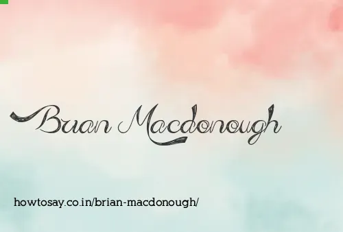 Brian Macdonough