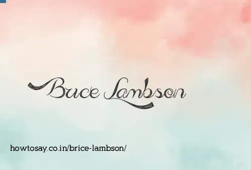 Brice Lambson