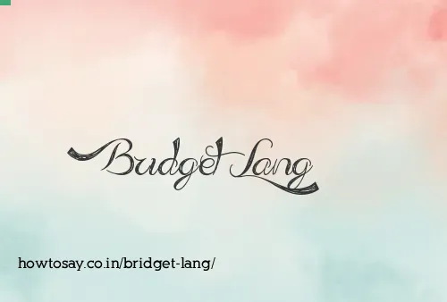 Bridget Lang