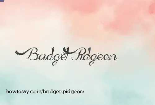 Bridget Pidgeon