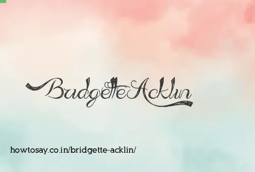 Bridgette Acklin
