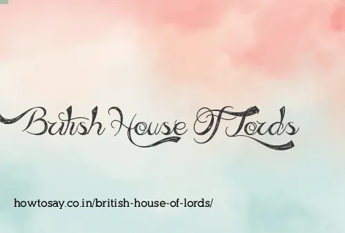 British House Of Lords