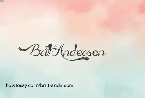 Britt Anderson
