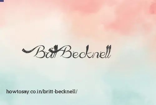 Britt Becknell