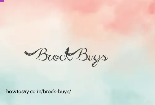 Brock Buys