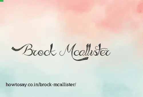 Brock Mcallister