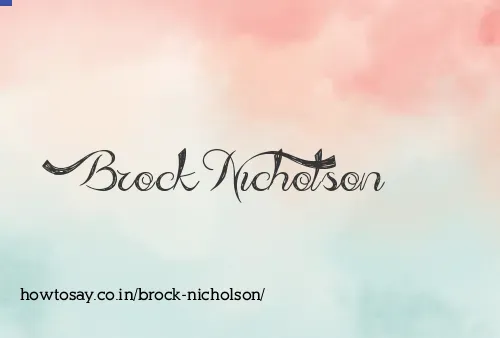 Brock Nicholson