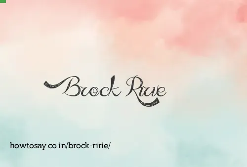 Brock Ririe