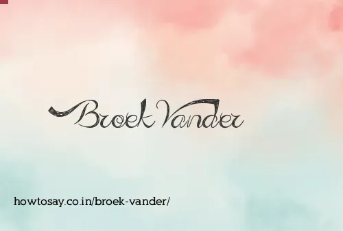 Broek Vander