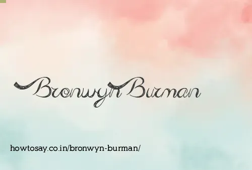 Bronwyn Burman