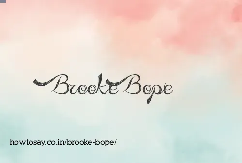 Brooke Bope