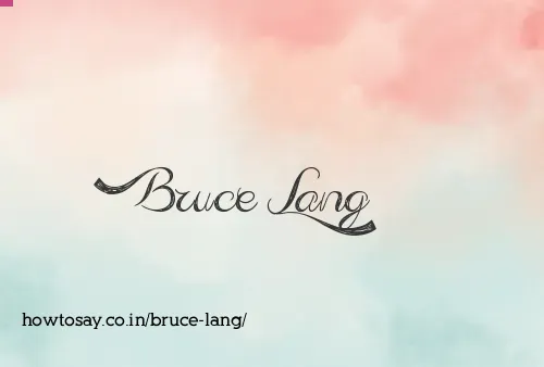 Bruce Lang