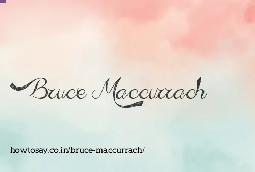 Bruce Maccurrach