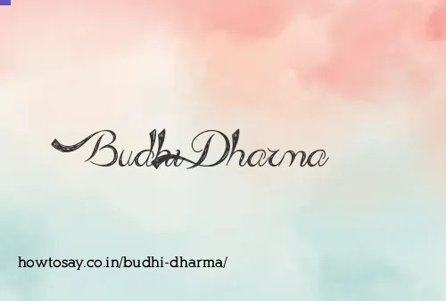 Budhi Dharma