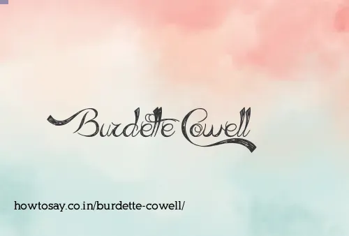 Burdette Cowell