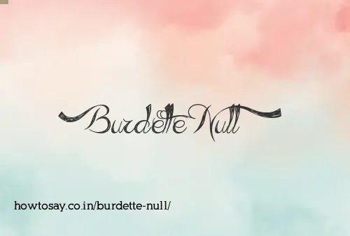 Burdette Null