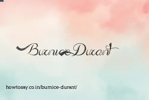 Burnice Durant