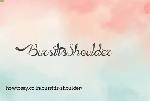 Bursitis Shoulder