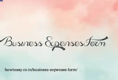 Business Expenses Form
