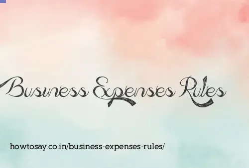 Business Expenses Rules
