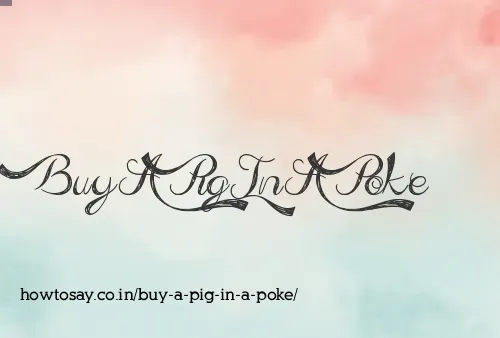 Buy A Pig In A Poke