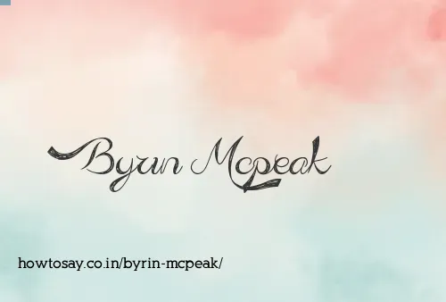 Byrin Mcpeak