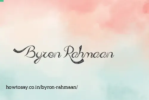 Byron Rahmaan