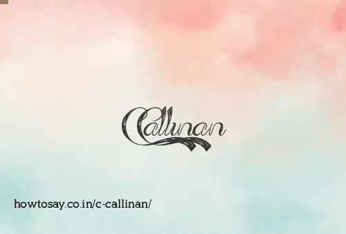 C Callinan