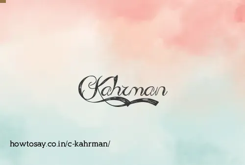 C Kahrman