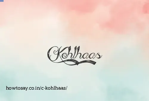 C Kohlhaas