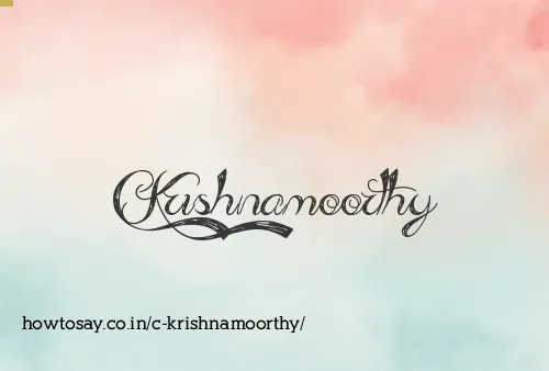 C Krishnamoorthy