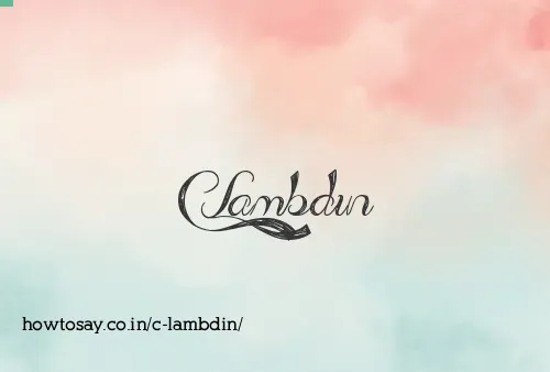 C Lambdin